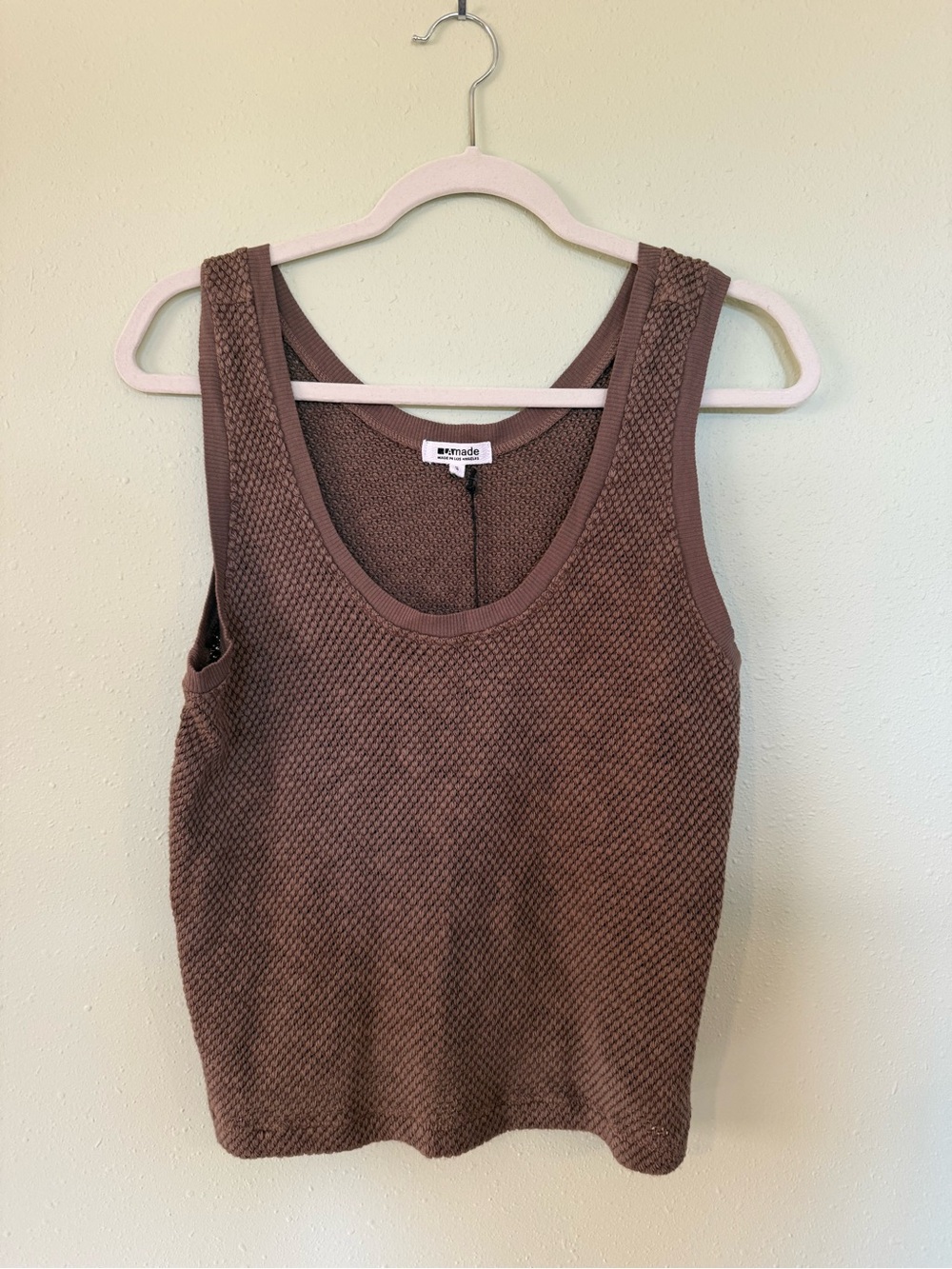 LAmade Textured Knit Scoop Neck Tank Top - Chocolate Brown